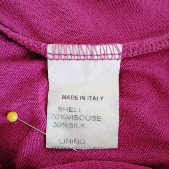 Angela Moda Womens Hot Pink Halter Neck Sleeveless Long Trapeze Dress Size M - Picture 6 of 7